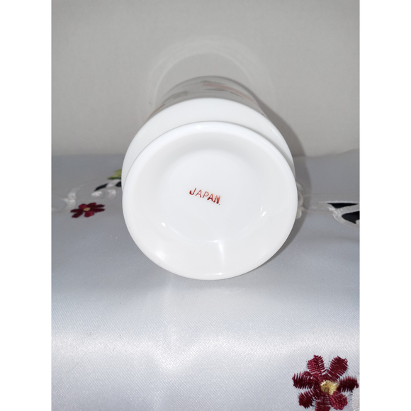 Coffee Cups Marked Japan Apple & Pear Branches with Silver Trim 8 oz Set of 4 - Picture 5 of 6